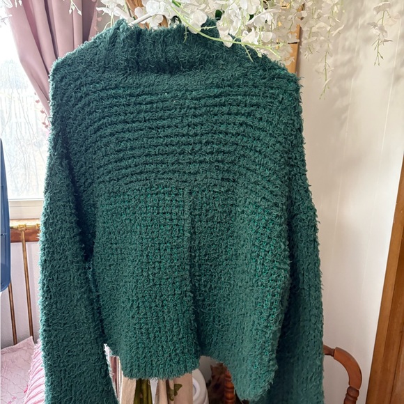 Free People Canyon Green Fuzzy Turtleneck Pullover Sweater - Picture 8 of 10